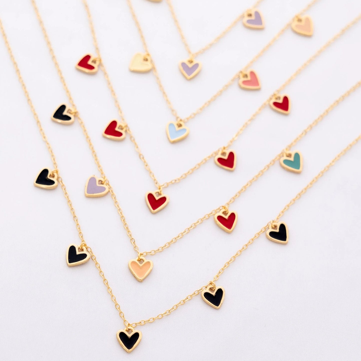 Cadena Multi Corazones + Aretes