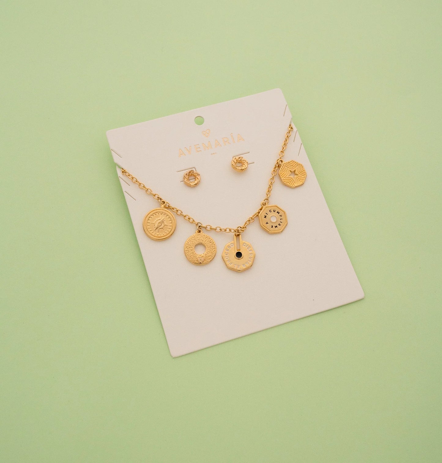 Collar Dijes Varios Soñar + Aretes By Issa Vásquez