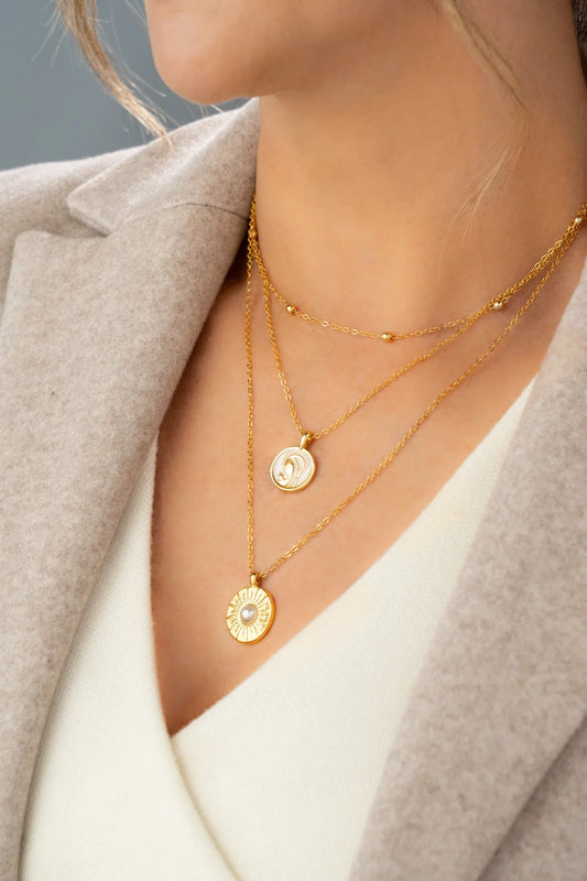 Set Collar Virgen y Perlas