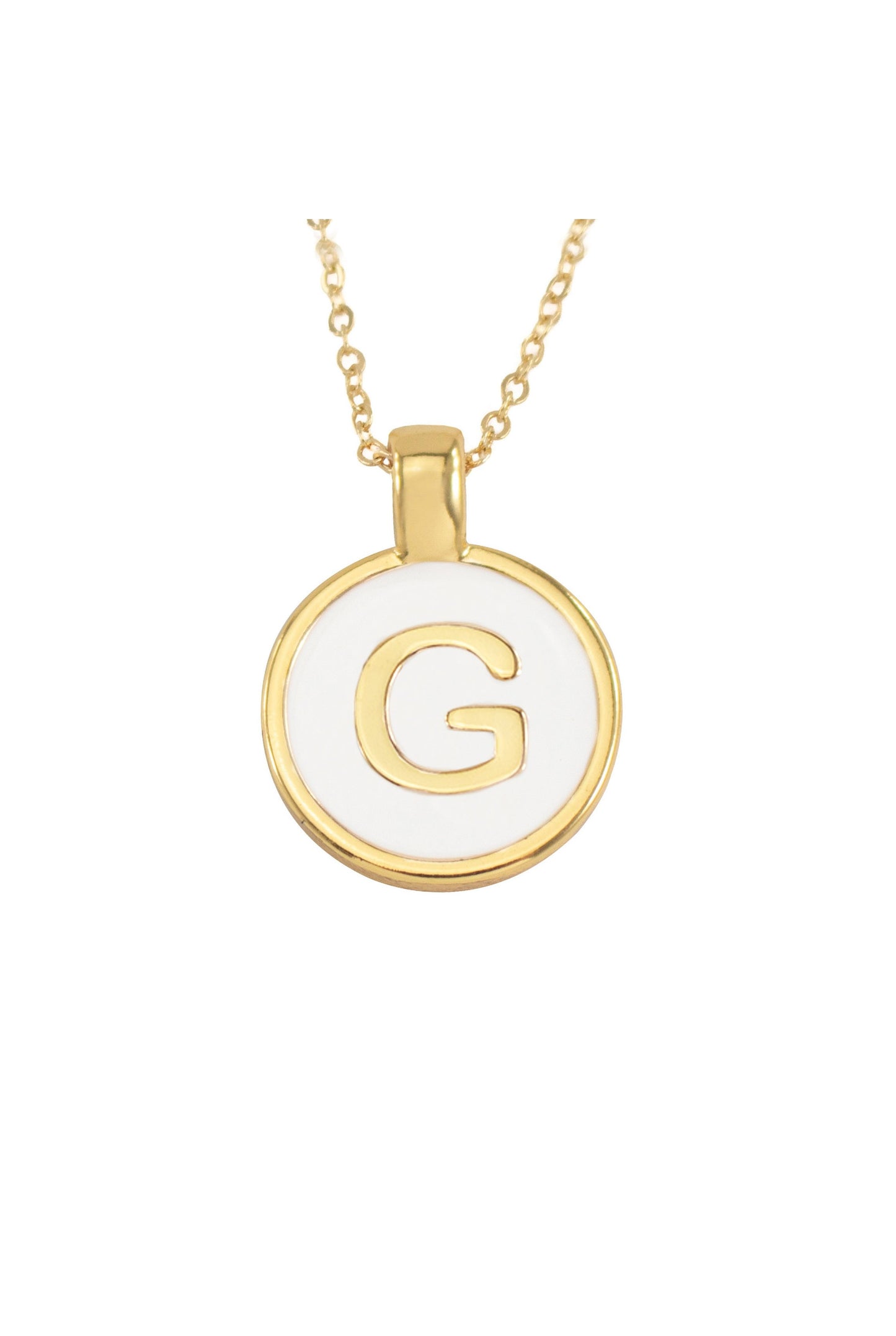 SET CADENA LETRA G HUESO +ARETES 18 MM