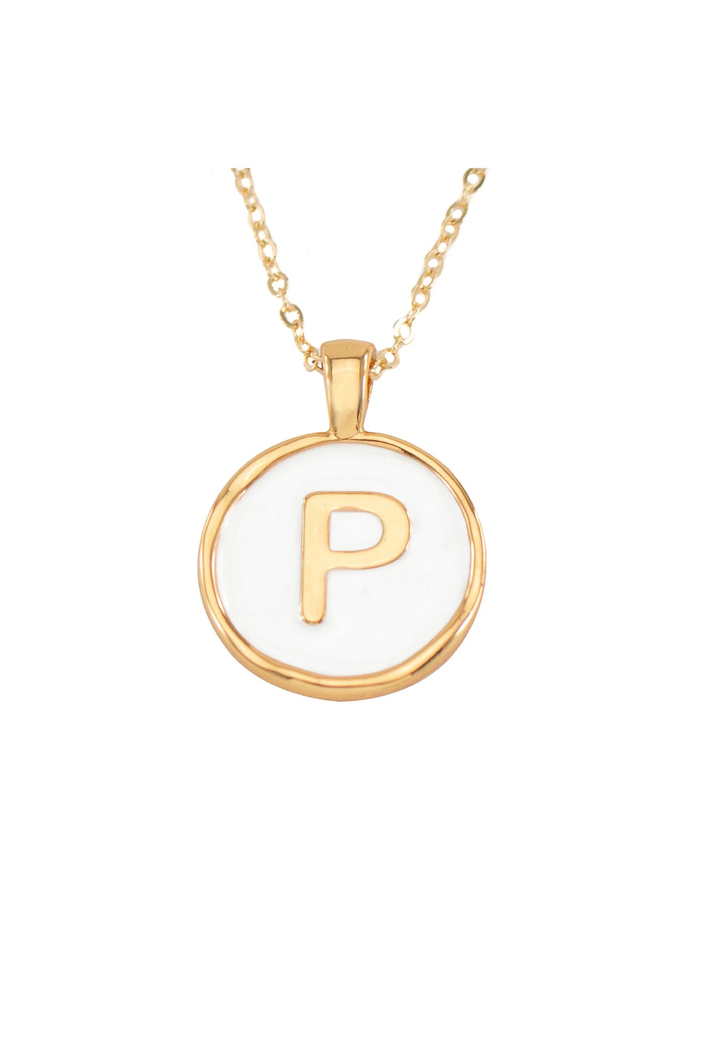 SET CADENA LETRA P HUESO +ARETES 18 MM